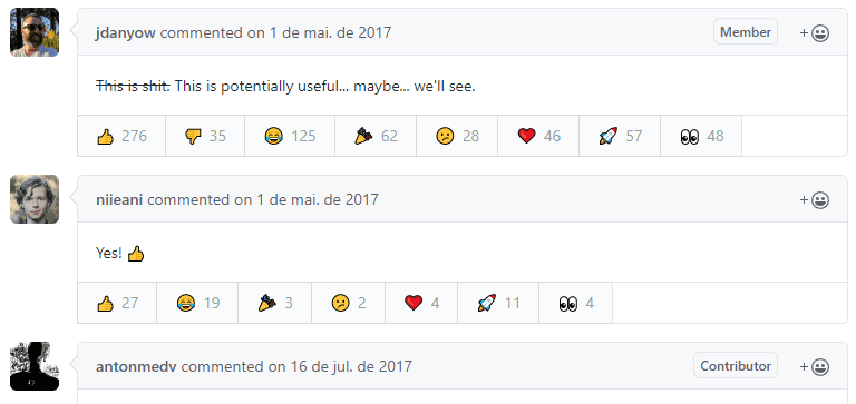 Sessão de comentários com o utterences